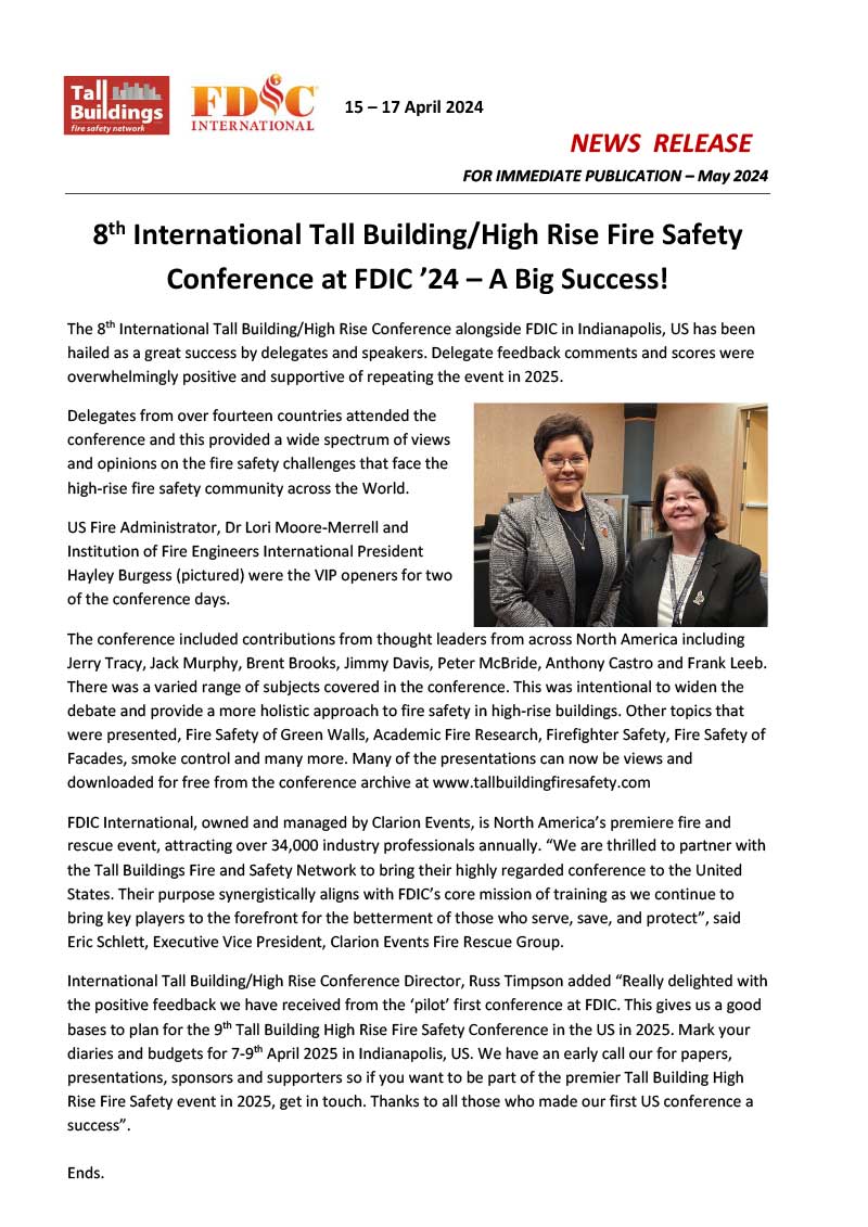 Tall Building Training and Conference Press Realease